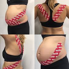 pregnant women belly taped